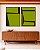 Duo de Quadros Abstrato Minimalista Geométrico Verde Oliva Marrom Canvas Moldura - Imagem 1