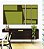 Trio de Quadros Estilizados Abstrato Minimalista Geométrico Verde Oliva Marrom Canvas Moldura - Imagem 2