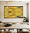 Quadro Horizontal Abstrato Arte Fluida Amarelo Mostarda Verde Oliva Ondulações Canvas Moldura - Imagem 3