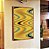 Quadro Vertical Abstrato Arte Fluida Amarelo Mostarda Verde Oliva Ondulações Canvas Moldura - Imagem 5