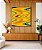 Quadro Quadrado Abstrato Arte Fluida Amarelo Mostarda Verde Oliva Ondulações Canvas Moldura - Imagem 2