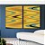 Duo de Quadros Abstrato Arte Fluida Amarelo Mostarda Verde Oliva Ondulações Canvas Moldura - Imagem 4