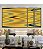 Trio de Quadros Estilizados Abstrato Arte Fluida Amarelo Mostarda Verde Oliva Ondulações Canvas Moldura - Imagem 1