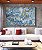 Quadro Horizontal Abstrato Azul e Dourado Efeito Mármore Arte Pouring Canvas Moldura - Imagem 5