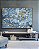 Quadro Horizontal Abstrato Azul e Dourado Efeito Mármore Arte Pouring Canvas Moldura - Imagem 2