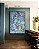 Quadro Vertical Abstrato Azul e Dourado Efeito Mármore Arte Pouring Canvas Moldura - Imagem 5