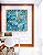 Quadro Quadrado Abstrato Azul e Dourado Efeito Mármore Arte Pouring Canvas Moldura - Imagem 3