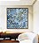 Quadro Quadrado Abstrato Azul e Dourado Efeito Mármore Arte Pouring Canvas Moldura - Imagem 1