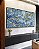 Trio de Quadros Abstrato Azul e Dourado Efeito Mármore Arte Pouring Canvas Moldura - Imagem 4