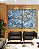 Duo de Quadros Abstrato Azul e Dourado Efeito Mármore Arte Pouring Canvas Moldura - Imagem 3
