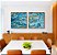 Duo de Quadros Quadrados Abstrato Azul e Dourado Efeito Mármore Arte Pouring Canvas Moldura - Imagem 4