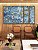 Trio de Quadros Estilizados Abstrato Azul e Dourado Efeito Mármore Arte Pouring Canvas Moldura - Imagem 4