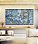 Trio de Quadros Estilizados Abstrato Azul e Dourado Efeito Mármore Arte Pouring Canvas Moldura - Imagem 3
