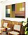 Quadro Horizontal Abstrato Geométrico Color Block Rosa Verde Amarelo Canvas Moldura - Imagem 2