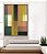 Quadro Vertical Abstrato Geométrico Color Block Rosa Verde Amarelo Canvas Moldura - Imagem 4