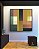 Quadro Quadrado Abstrato Geométrico Color Block Rosa Verde Amarelo Canvas Moldura - Imagem 2