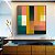 Quadro Quadrado Abstrato Geométrico Color Block Rosa Verde Amarelo Canvas Moldura - Imagem 4