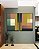 Duo de Quadros Abstrato Geométrico Color Block Rosa Verde Amarelo Canvas Moldura - Imagem 5
