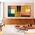 Duo de Quadros Quadrados Abstrato Geométrico Color Block Rosa Verde Amarelo Canvas Moldura - Imagem 3