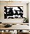 Quadro Horizontal Abstrato Geométrico Minimalista Preto e Branco Canvas Moldura - Imagem 1