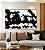Quadro Horizontal Abstrato Geométrico Minimalista Preto e Branco Canvas Moldura - Imagem 2