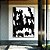 Quadro Vertical Abstrato Geométrico Minimalista Preto e Branco Canvas Moldura - Imagem 2