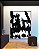 Quadro Vertical Abstrato Geométrico Minimalista Preto e Branco Canvas Moldura - Imagem 1