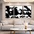 Trio de Quadros Abstrato Geométrico Minimalista Preto e Branco Canvas Moldura - Imagem 2