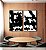 Duo de Quadros Abstrato Geométrico Minimalista Preto e Branco Canvas Moldura - Imagem 1