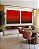 Duo de Quadros Quadrados Abstrato Degradê Vermelho Intenso Escuro e Vivo Canvas Moldura - Imagem 1