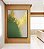 Quadro Vertical Abstrato Branco Verde Esmeralda e Dourado Canvas Moldura - Imagem 2