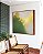 Quadro Quadrado Abstrato Branco Verde Esmeralda e Dourado Canvas Moldura - Imagem 2