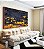 Quadro Horizontal Abstrato Mosaico Cinza Chumbo Amarelo Dourado Canvas Moldura - Imagem 1