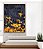 Quadro Vertical Abstrato Mosaico Cinza Chumbo Amarelo Dourado Canvas Moldura - Imagem 5