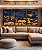 Trio de Quadros Abstrato Mosaico Cinza Chumbo Amarelo Dourado Canvas Moldura - Imagem 1