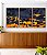 Trio de Quadros Abstrato Mosaico Cinza Chumbo Amarelo Dourado Canvas Moldura - Imagem 4