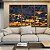 Trio de Quadros Abstrato Mosaico Cinza Chumbo Amarelo Dourado Canvas Moldura - Imagem 5