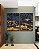 Duo de Quadros Abstrato Mosaico Cinza Chumbo Amarelo Dourado Canvas Moldura - Imagem 5