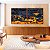 Duo de Quadros Quadrados Abstrato Mosaico Cinza Chumbo Amarelo Dourado Canvas Moldura - Imagem 3