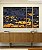 Trio de Quadros Estilizados Abstrato Mosaico Cinza Chumbo Amarelo Dourado Canvas Moldura - Imagem 5