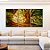 Trio de Quadros Árvores Iluminadas Douradas Floresta Paisagem Natureza Canvas Moldura - Imagem 3