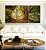 Trio de Quadros Árvores Iluminadas Douradas Floresta Paisagem Natureza Canvas Moldura - Imagem 1