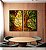 Duo de Quadros Árvores Iluminadas Douradas Floresta Paisagem Natureza Canvas Moldura - Imagem 1