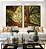 Duo de Quadros Árvores Iluminadas Douradas Floresta Paisagem Natureza Canvas Moldura - Imagem 3