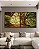 Duo de Quadros Quadrados Árvores Iluminadas Douradas Floresta Paisagem Natureza Canvas Moldura - Imagem 5