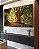 Trio de Quadros Estilizados Árvores Iluminadas Douradas Floresta Paisagem Natureza Canvas Moldura - Imagem 2