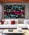 Quadro Horizontal Abstrato Mosaico Cinza Turquesa Rosa Intenso Canvas Moldura - Imagem 2
