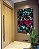 Quadro Vertical Abstrato Mosaico Cinza Turquesa Rosa Intenso Canvas Moldura - Imagem 1