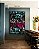 Quadro Vertical Abstrato Mosaico Cinza Turquesa Rosa Intenso Canvas Moldura - Imagem 3