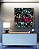 Quadro Quadrado Abstrato Mosaico Cinza Turquesa Rosa Intenso Canvas Moldura - Imagem 2